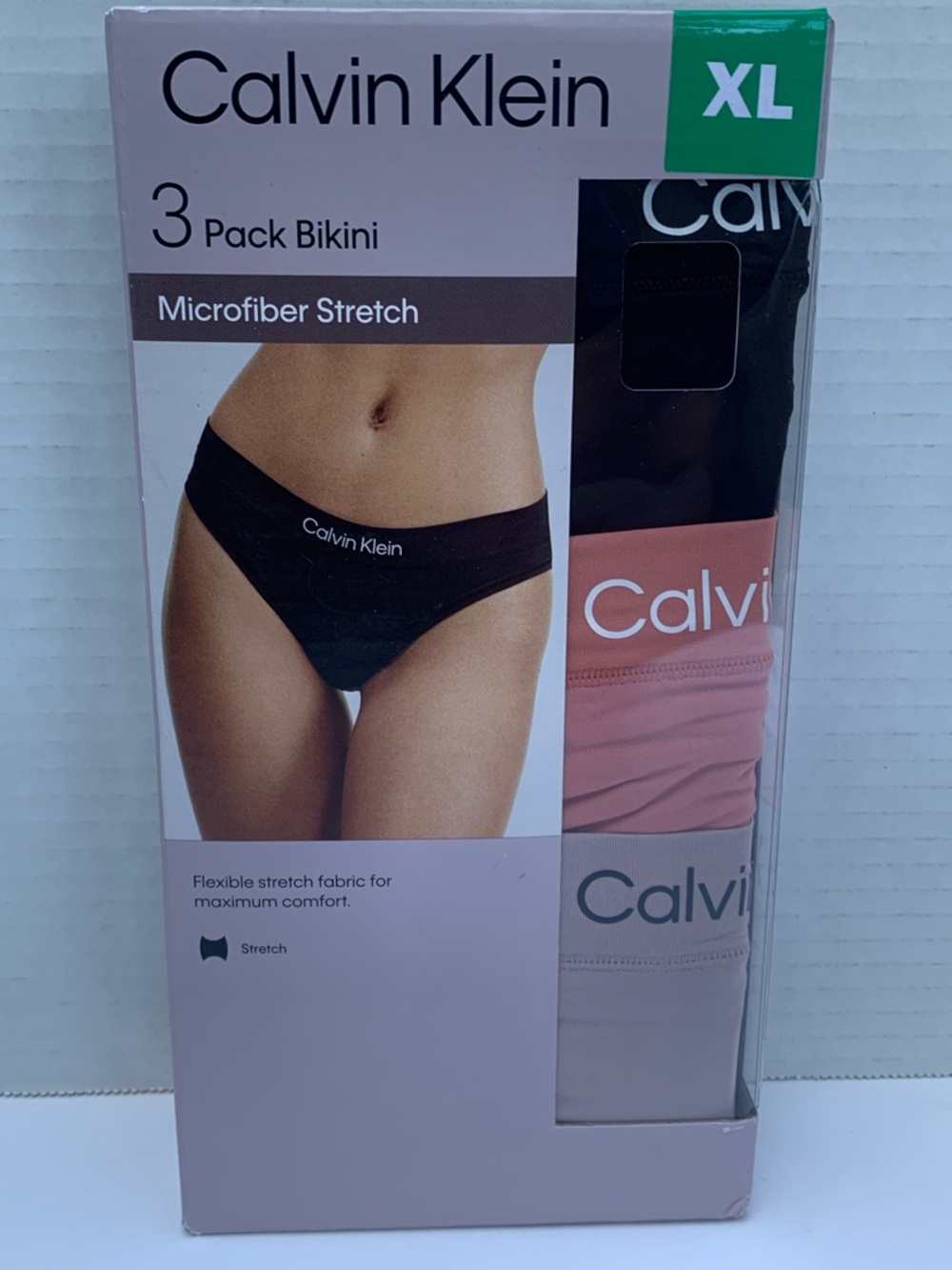 NEW Calvin Klein Women’s 3-Pack Bikini Panties – Size XL